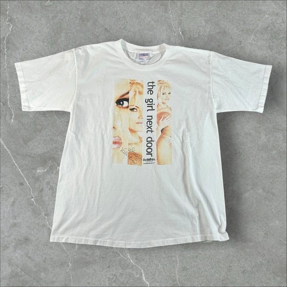 Vintage The‎ Girl Next Door Shirt Mens Large White Movie Promo Stacy Valentine